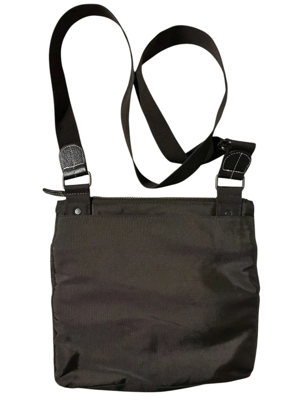 ROOTS Canada Black Pebbled Leather Crossbody Multi-Pocket Messenger Bag - Picture 7 of 13